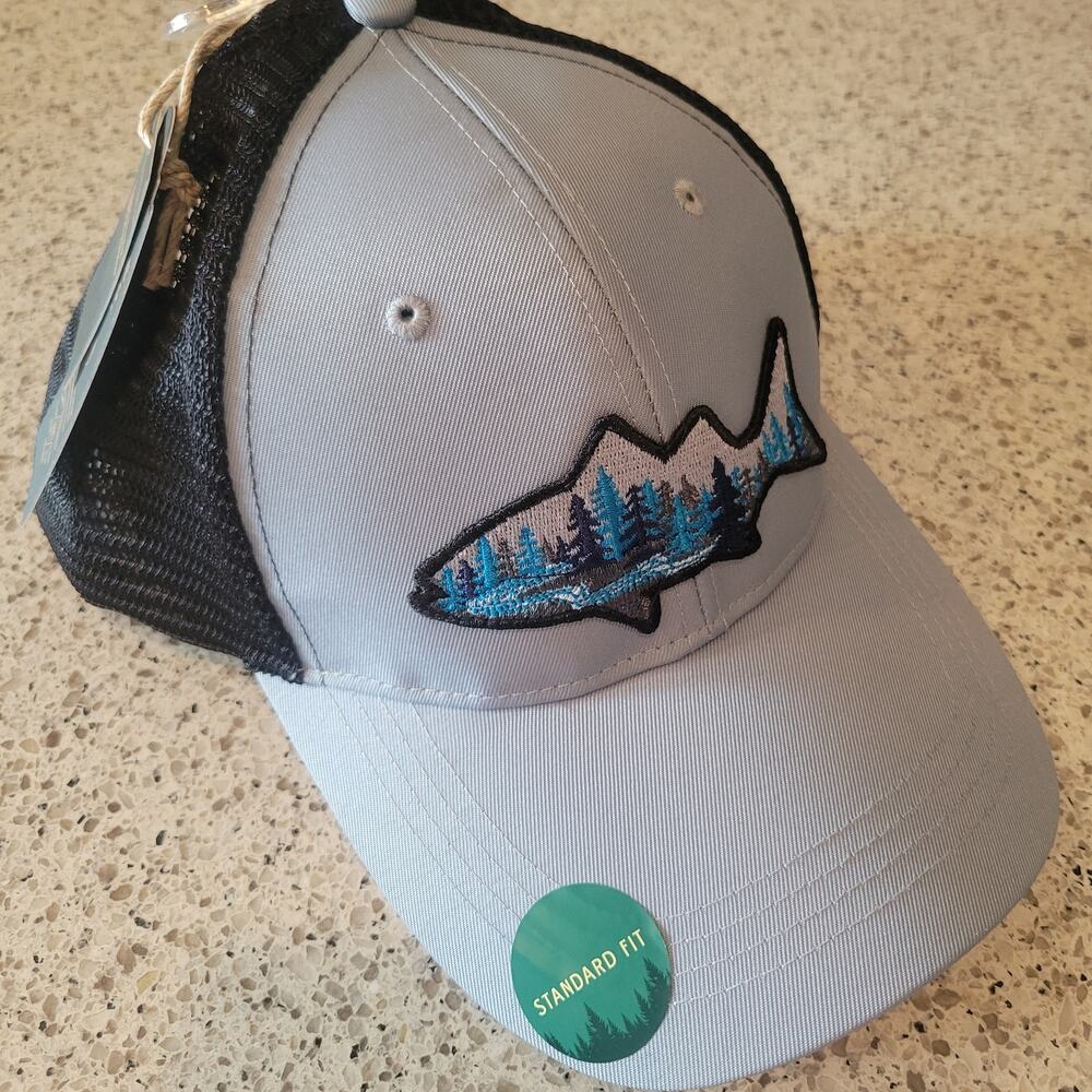 Telluride Clothing Co Snapback Hat Cap Mesh Blue Colorful Fish Forest Logo Patch - Picture 3 of 10